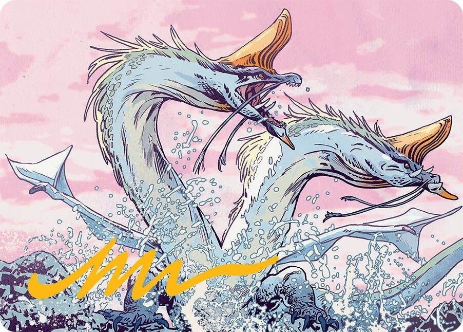 Image for Twinmaw Stormbrood Art Card (39/54) (Gold-Stamped Signature) (39) (AATDM) - Magic: The Gathering