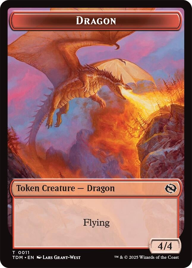 Image for Dragon (0011) // Warrior Double-Sided Token (11 // 13) - Magic: The Gathering