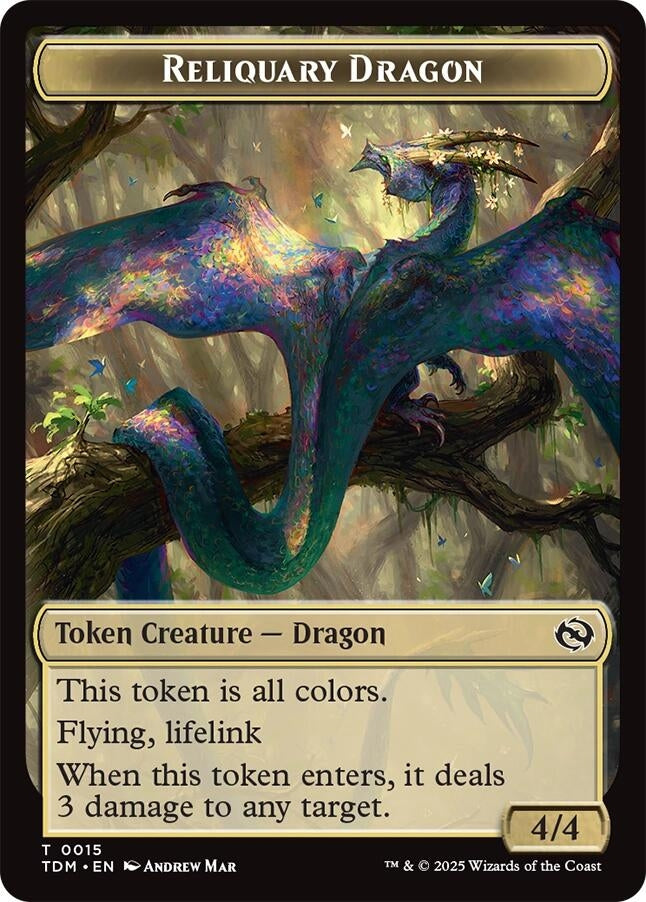 Image for Reliquary Dragon // Dragon (0011) Double-Sided Token (15 // 11) - Magic: The Gathering