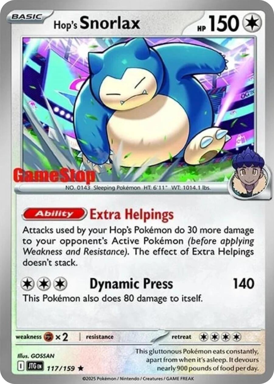 Image for Hop's Snorlax - 117/159 (GameStop) (Cosmos Holo) (117/159) (MCAP) - Pokemon