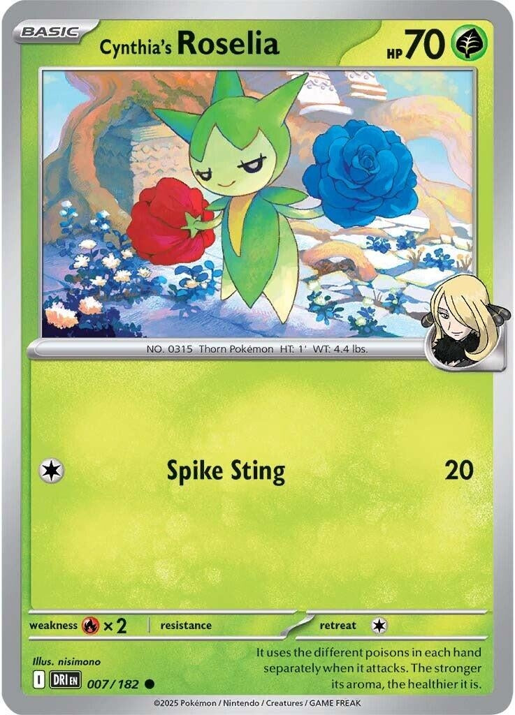 Image for Cynthia's Roselia (007/182) (DRI) - Pokemon