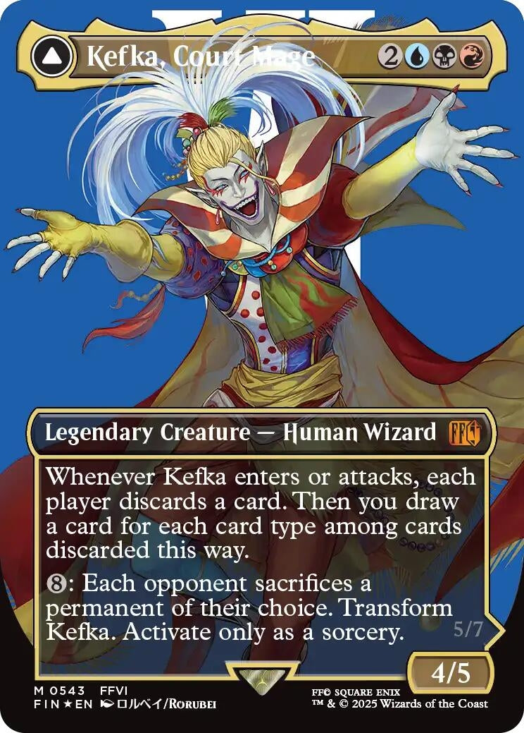 Image for Kefka, Court Mage (0543) (Borderless) (Surge Foil) (543) - Magic: The Gathering