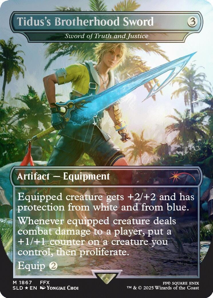 Image for Tidus's Brotherhood Sword - Sword of Truth and Justice (Rainbow Foil) (1867) - Magic: The Gathering