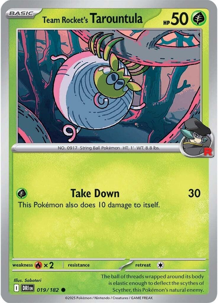 Image for Team Rocket's Tarountula (019/182) (DRI) - Pokemon