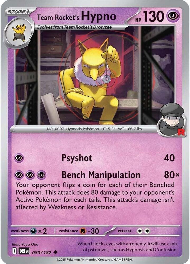 Team Rocket's Hypno (080/182) (DRI)