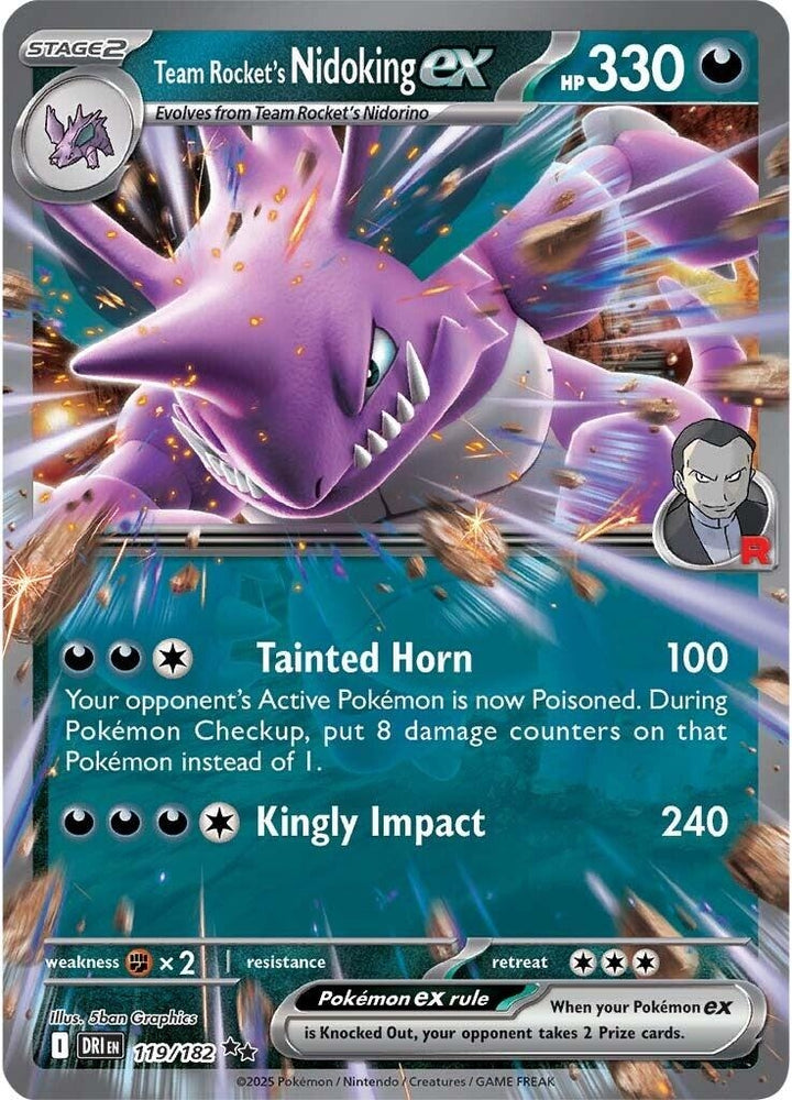 Image for Team Rocket's Nidoking ex (119/182) (DRI) - Pokemon