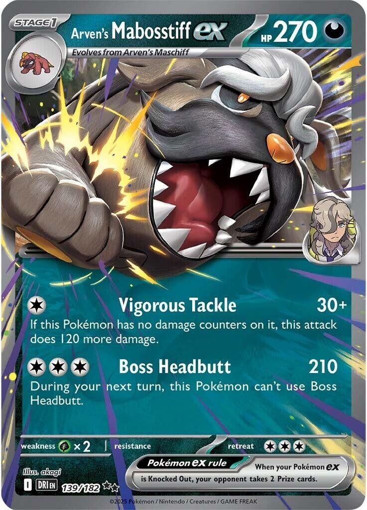 Image for Arven's Mabosstiff ex (139/182) (DRI) - Pokemon