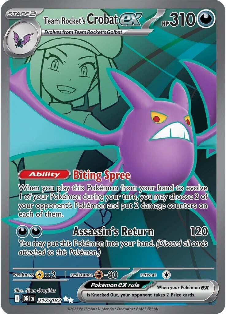 Image for Team Rocket's Crobat ex (217/182) (DRI) - Pokemon