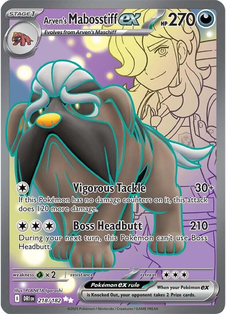 Image for Arven's Mabosstiff ex (218/182) (DRI) - Pokemon