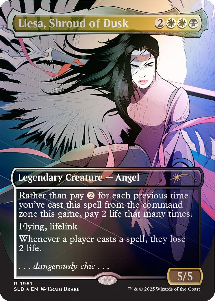 Image for Liesa, Shroud of Dusk (Rainbow Foil) (1961) - Magic: The Gathering