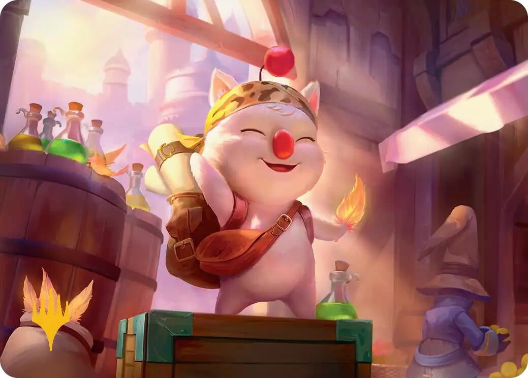 Image for Stiltzkin, Moogle Merchant Art Card (Gold-Stamped Planeswalker Symbol) (3) - Magic: The Gathering