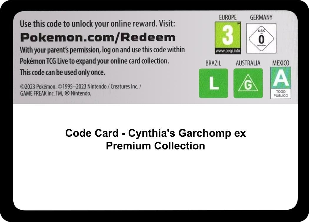 Image for Code Card - Cynthia's Garchomp ex Premium Collection (MCAP) - Pokemon