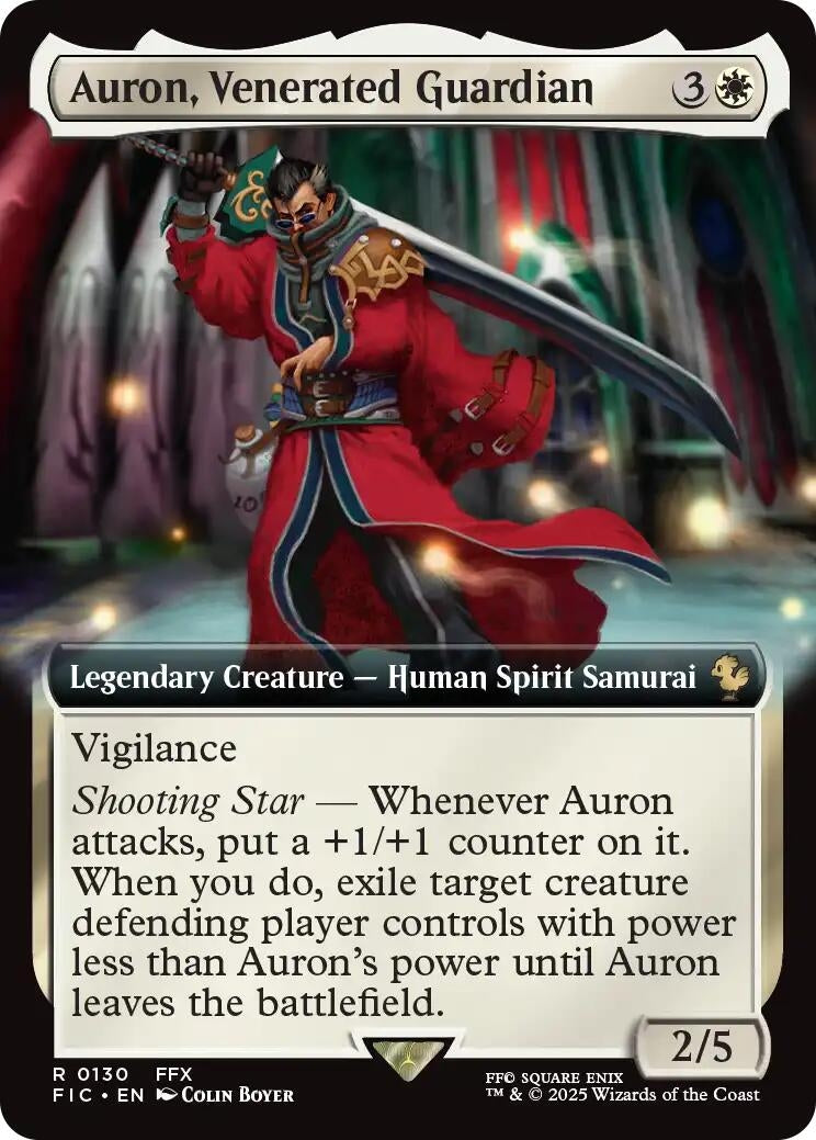 Image for Auron, Venerated Guardian (Extended Art) (130) - Magic: The Gathering