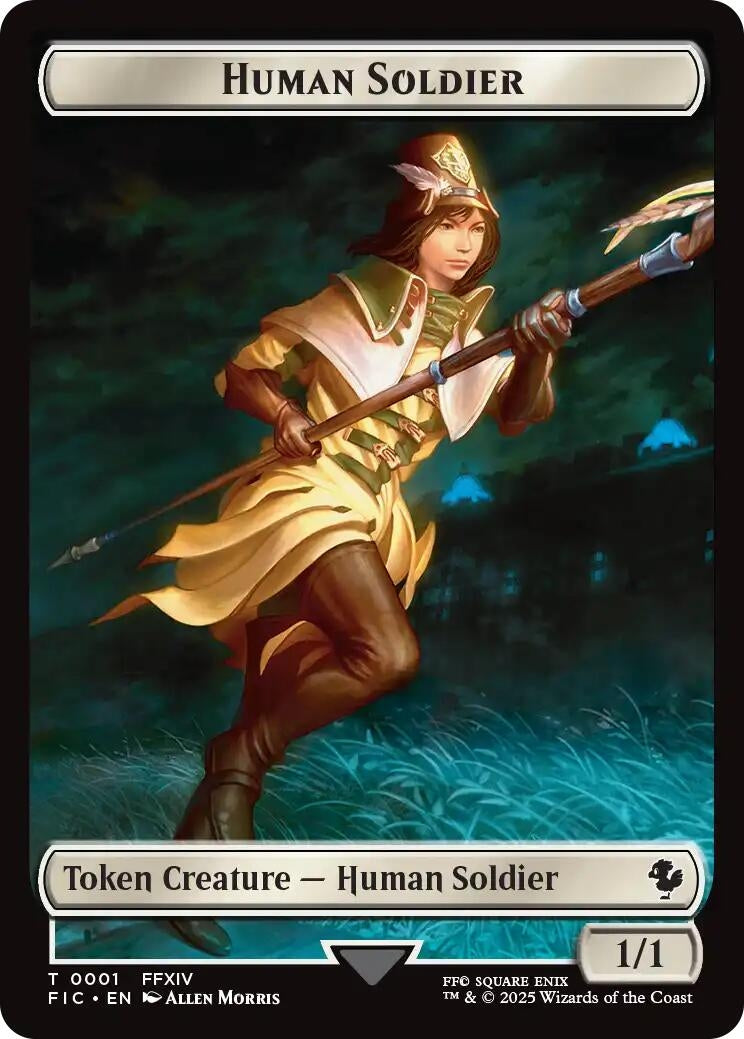 Image for Human Soldier // Hero (0033) Double-Sided Token (Surge Foil) (1 // 33) (FIC) - Magic: The Gathering