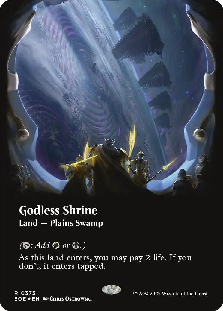 Image for Godless Shrine (Borderless) (Galaxy Foil) (375) - Magic: The Gathering