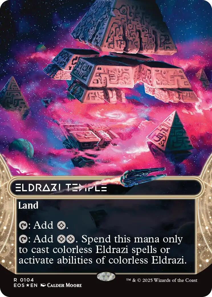 Image for Eldrazi Temple (0104) (Borderless) (Galaxy Foil) (104) - Magic: The Gathering