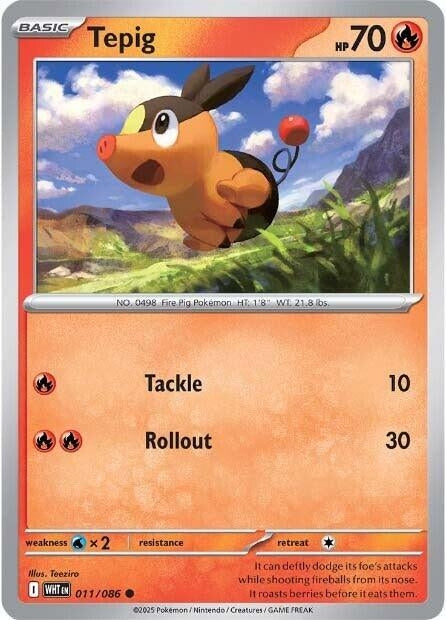 Image for Tepig (011/086) (WHT) - Pokemon