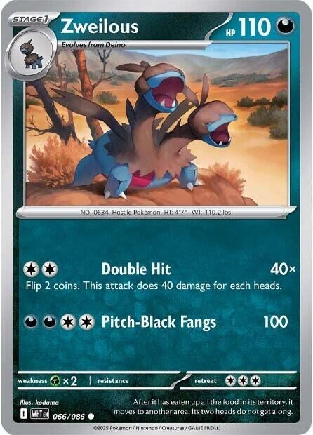 Image for Zweilous (066/086) (WHT) - Pokemon