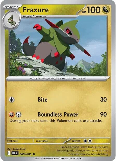 Image for Fraxure (069/086) (BLK) - Pokemon