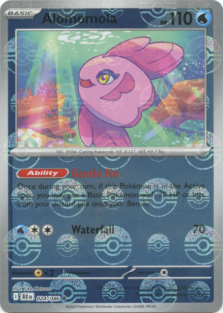 Image for Alomomola (Poke Ball Pattern) (024/086) (BLK) - Pokemon