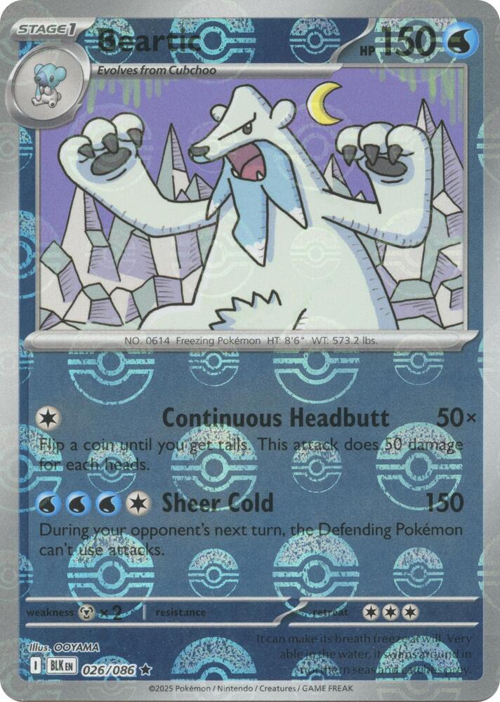 Image for Beartic (Poke Ball Pattern) (026/086) (BLK) - Pokemon