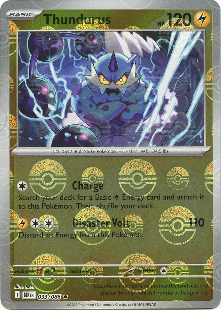 Thundurus (Poke Ball Pattern) (033/086) (BLK)