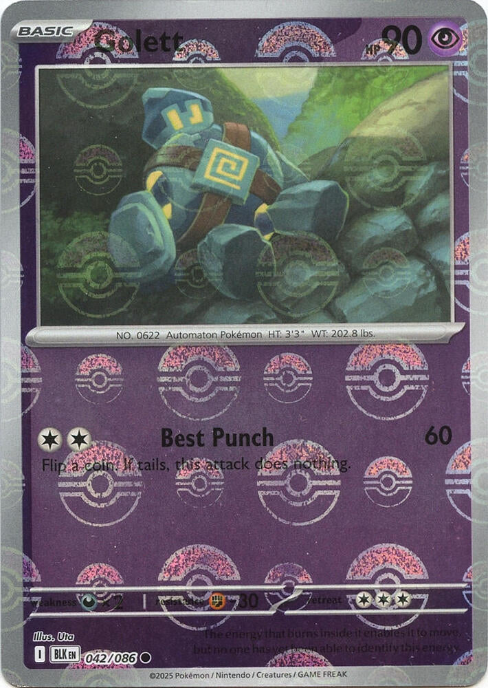 Golett (Poke Ball Pattern) (042/086) (BLK)
