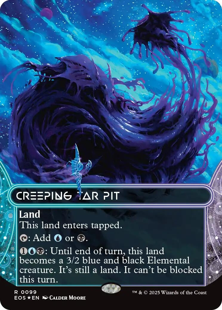 Image for Creeping Tar Pit (0099) (Borderless) (Galaxy Foil) (99) - Magic: The Gathering