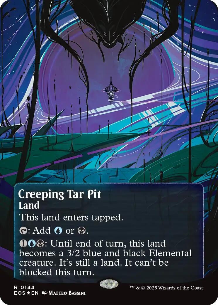 Image for Creeping Tar Pit (0144) (Borderless) (Galaxy Foil) (144) - Magic: The Gathering