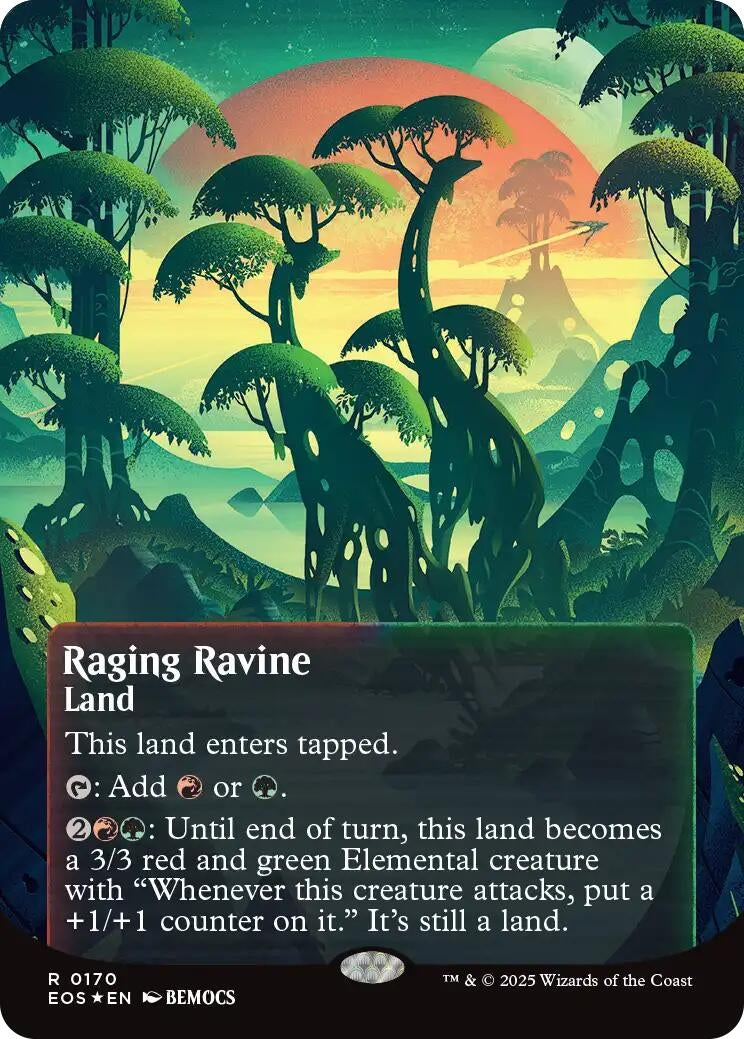 Image for Raging Ravine (0170) (Borderless) (Galaxy Foil) (170) - Magic: The Gathering
