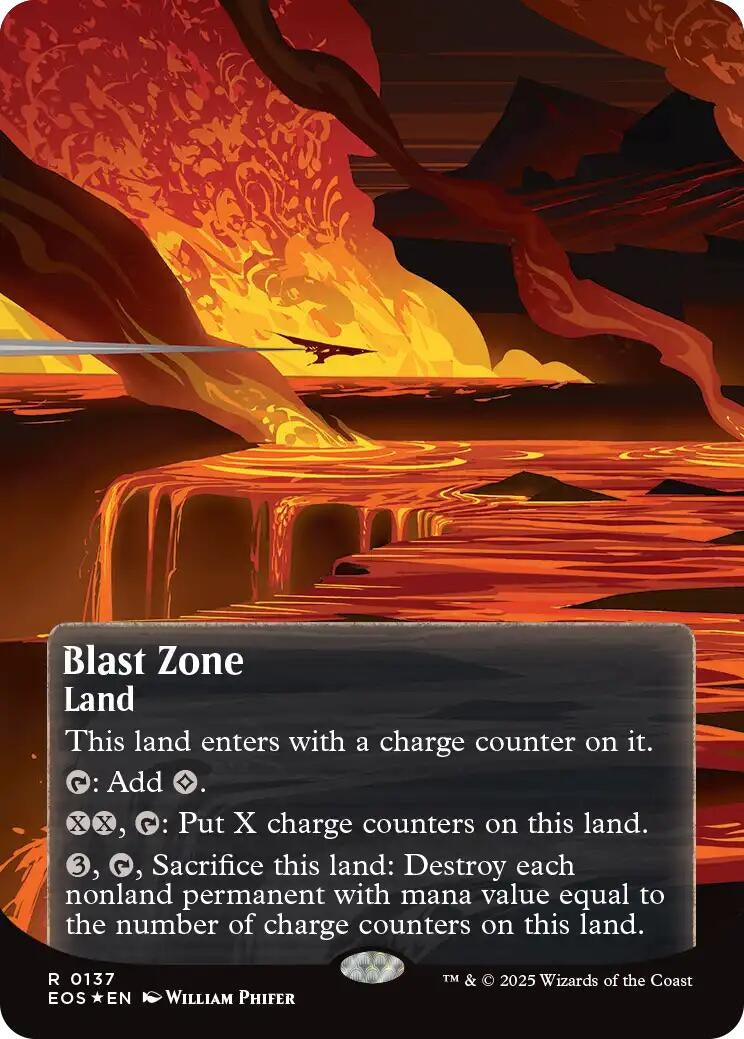 Image for Blast Zone (0137) (Borderless) (Galaxy Foil) (137) - Magic: The Gathering