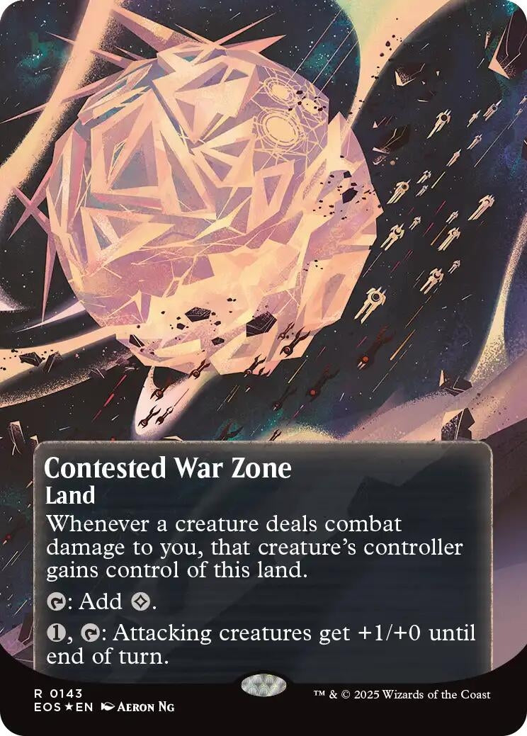 Image for Contested War Zone (0143) (Borderless) (Galaxy Foil) (143) - Magic: The Gathering