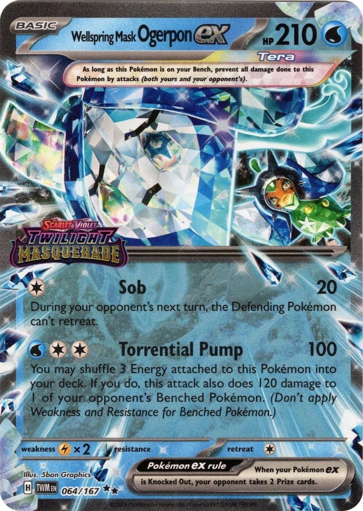 Image for Wellspring Mask Ogerpon ex (Twilight Masquerade Stamp) (064/167) (MCAP) - Pokemon