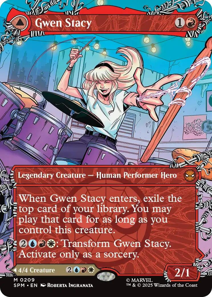 Image for Gwen Stacy (0209) (Borderless) (209) - Magic: The Gathering
