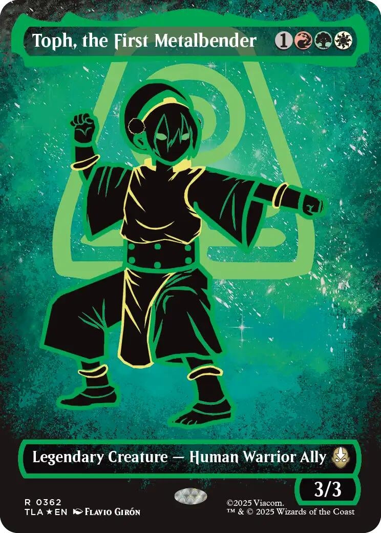Image for Toph, the First Metalbender (Borderless) (Neon Ink Foil) (362) (TLA) - Magic: The Gathering