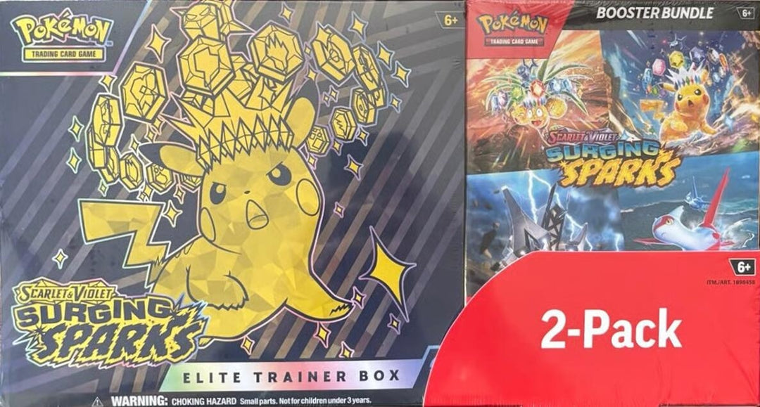 Image for Costco Pokemon Surging Sparks 2-Pack Trainer Box and Booster Bundle - Pokemon