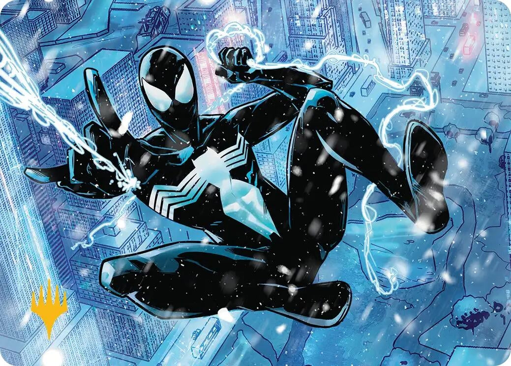 Image for Spectacular Spider-Man (Black) Art Card (Gold-Stamped Planeswalker Symbol) (52) (ASSPM) - Magic: The Gathering