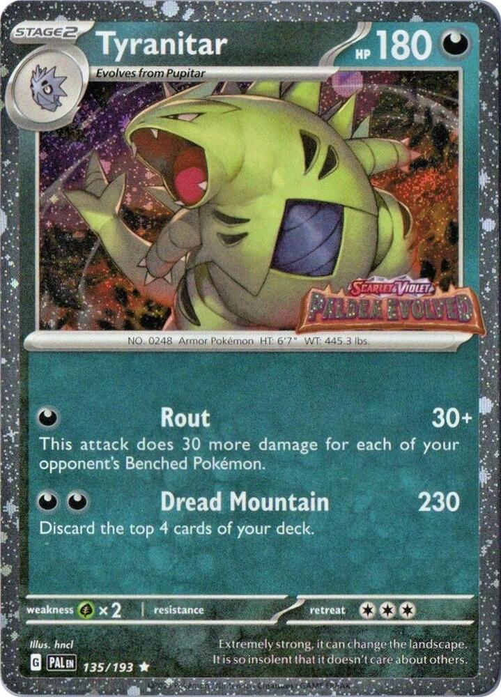 Image for Tyranitar (Paldea Evolved Stamp) (135/193) (MCAP) - Pokemon