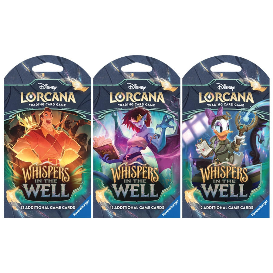 Image for Disney Lorcana: Whispers in the Well Sleeved Booster Pack Art Bundle [Set of 3] - Disney Lorcana