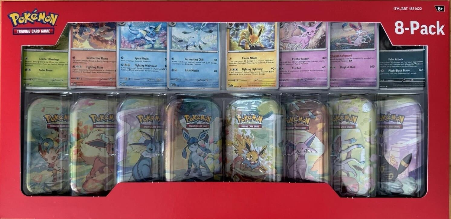 Image for Costco Prismatic Evolutions 8-Pack Mini Tins - Pokemon
