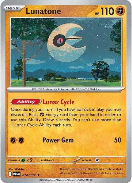 Image for Lunatone (074/132) (MEG) - Pokemon