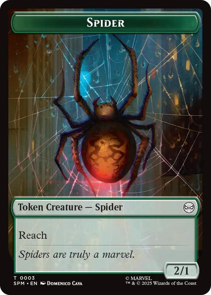 Image for Spider // Illusion Villain Double-Sided Token (3 // 2) - Magic: The Gathering