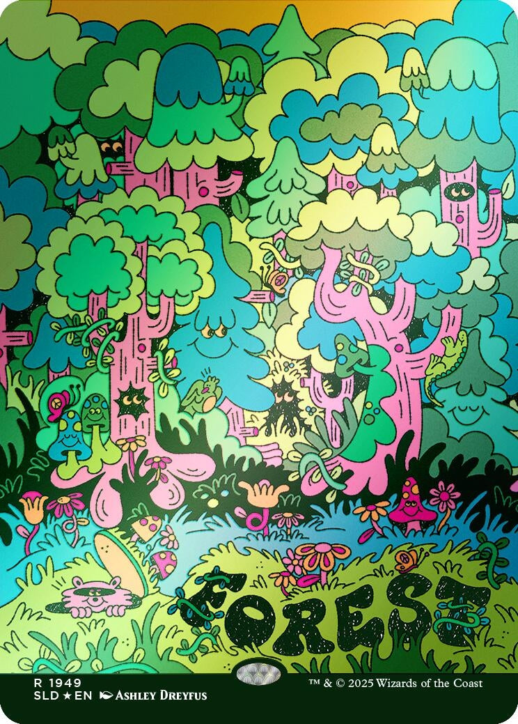 Image for Forest (1949) (Rainbow Foil) (1949) - Magic: The Gathering