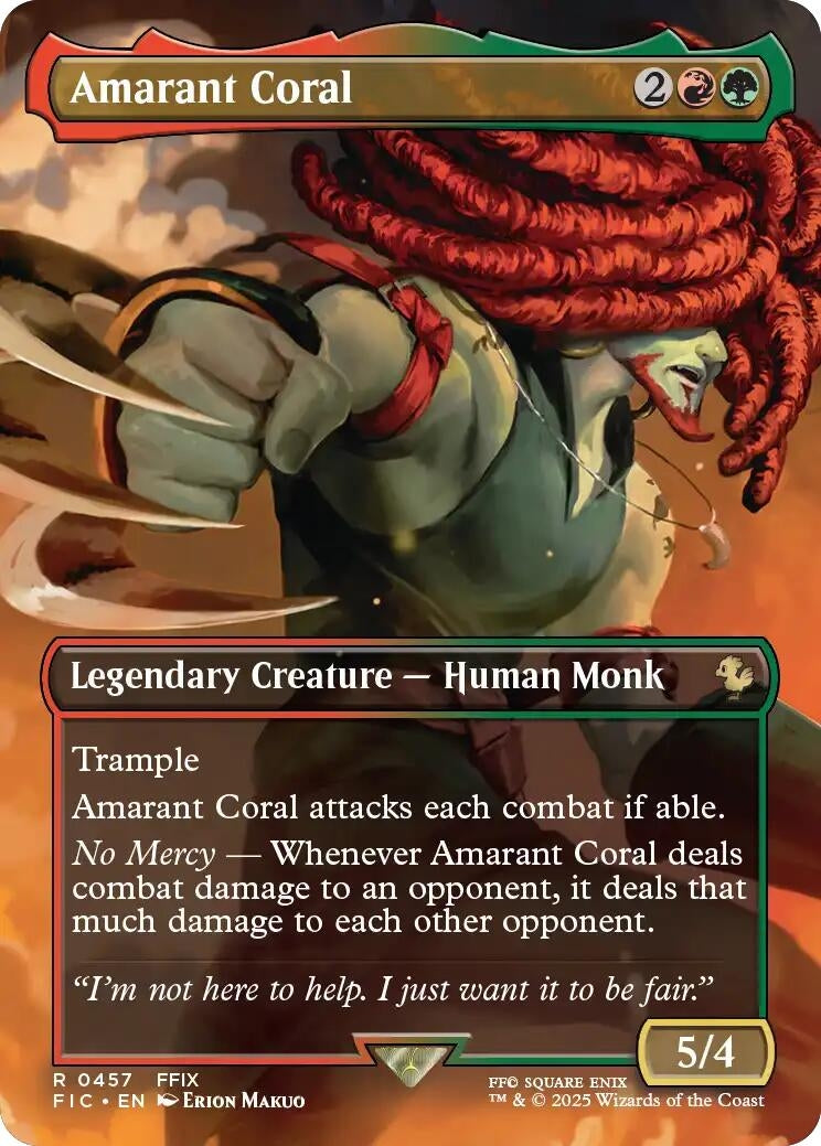Image for Amarant Coral (Borderless) (457) (FIC) - Magic: The Gathering
