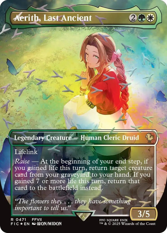 Image for Aerith, Last Ancient (Borderless) (Chocobo Track Foil) (471) (FIC) - Magic: The Gathering