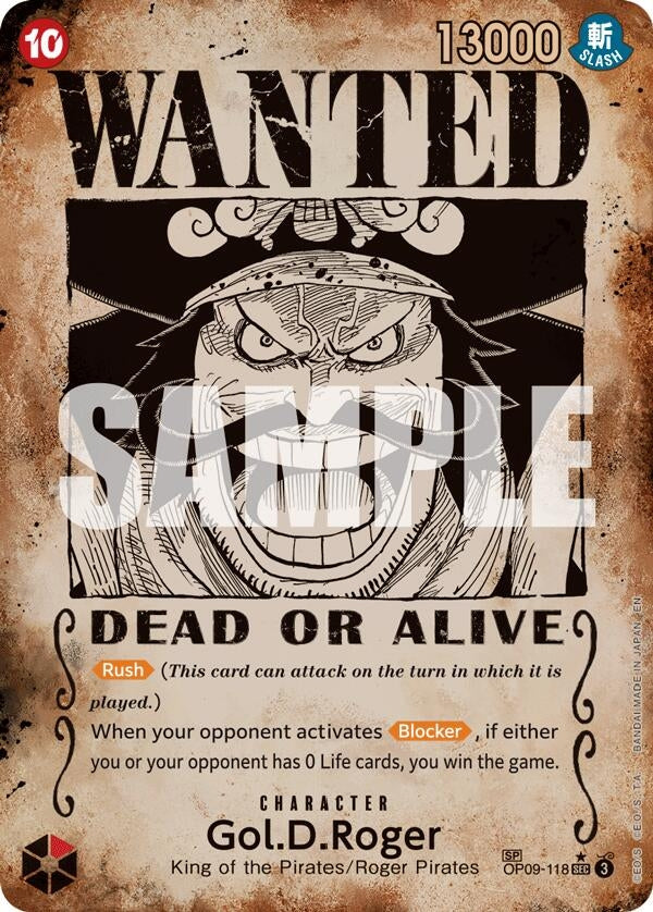 Gol.D.Roger - OP09-118 (SP) (Wanted Poster) (OP09-118) (OP13)