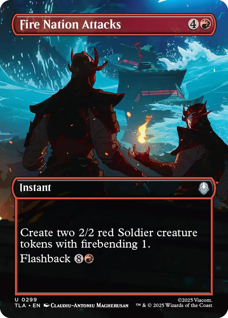 Image for Fire Nation Attacks (Borderless) (299) (TLA) - Magic: The Gathering