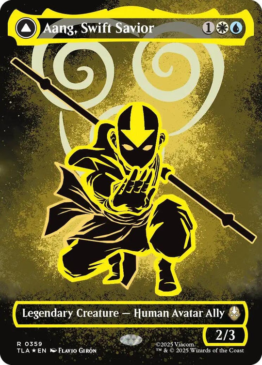 Image for Aang, Swift Savior (Borderless) (Neon Ink Foil) (359) (TLA) - Magic: The Gathering