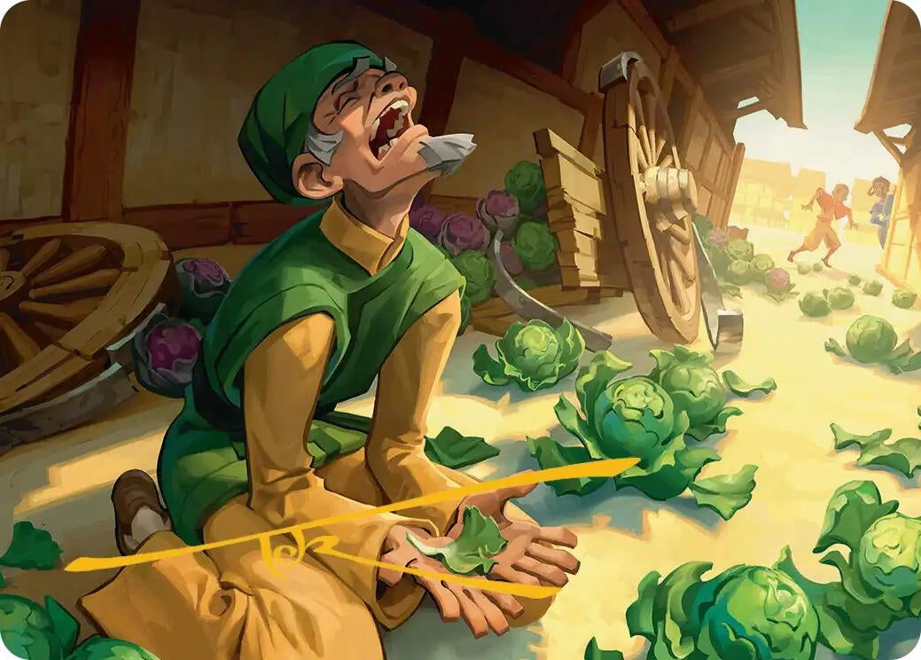 Image for Unlucky Cabbage Merchant Art Card (Gold-Stamped Signature) (19) (ASTLA) - Magic: The Gathering