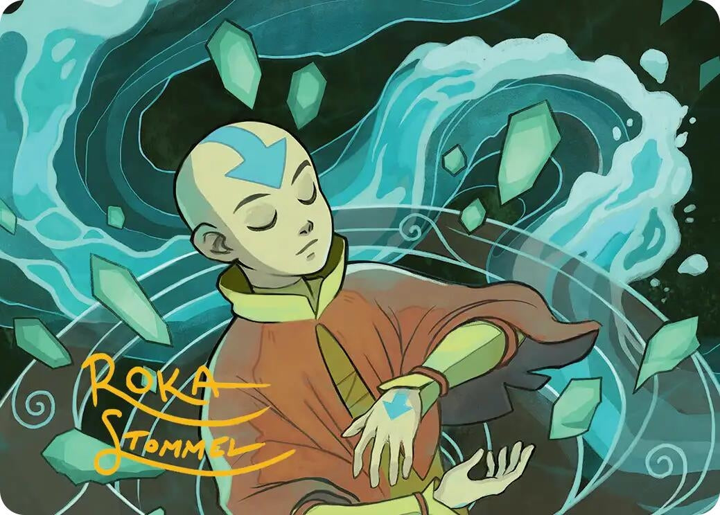 Image for Aang, at the Crossroads Art Card (Gold-Stamped Signature) (45) (ASTLA) - Magic: The Gathering
